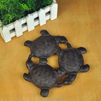 3 turtles solid iron pot pad cooker cool mat tea pot holder cookware hot plate trivets with feet for counter top dining table