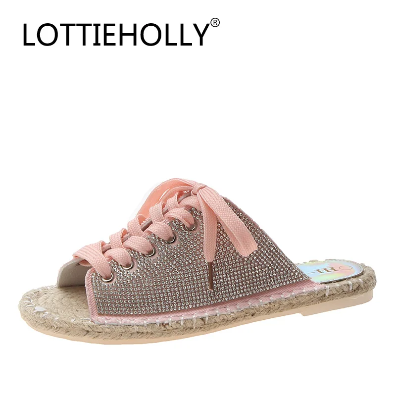 LOTTIEHOLLY/Женская обувь на шнурках Модные шлепанцы Женские сандалии Летняя