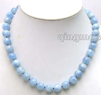 big 11mm perfect round blue natural high quality stone 18 necklace 10mm stering silver s925 clasp nec5672