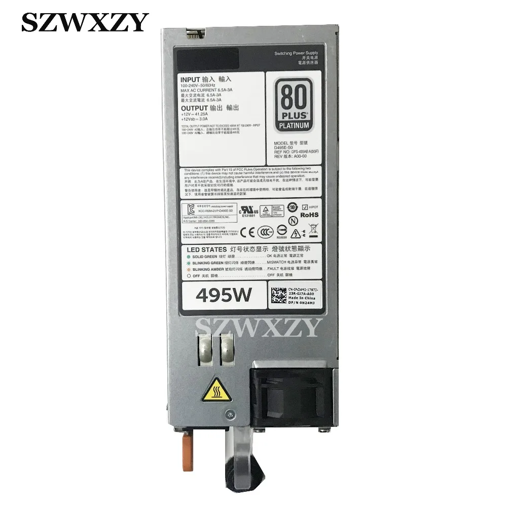 Для Dell R720 T320 Server 495W Power Supply N24MJ 0N24MJ D495E S0 A|Компьютерные кабели и разъемы| |