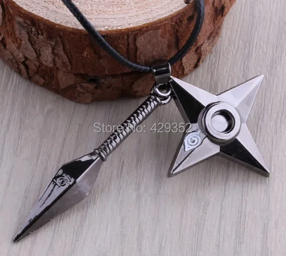 Аниме ювелирные изделия Наруто шурикен ожерелье Винтаж кулон для женщин и мужчин