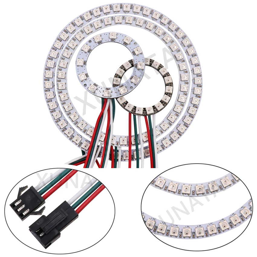 WS2812B светодиодный чип и радиатор 1 8 12 16 24 32 40 48 60 93 241 s 5V 5050 RGB WS2811