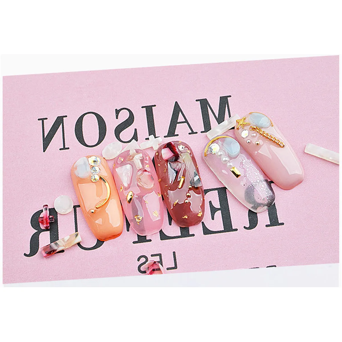 Леопардовый камень красочные смолы прямоугольные треугольные украшения для