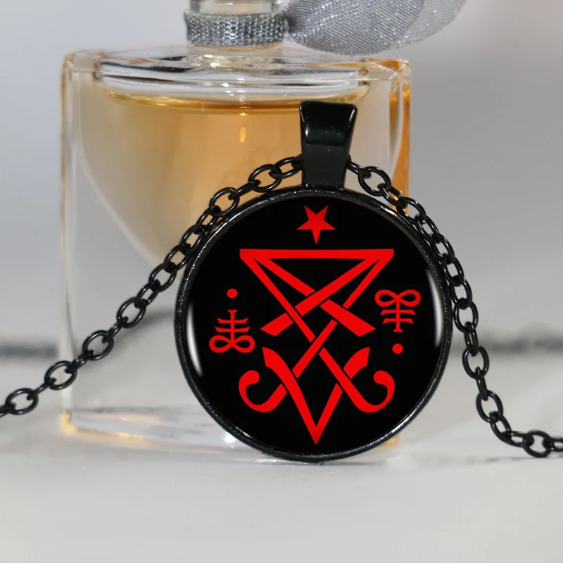 Скрытую Sigil of Lucifer заявление ожерелье кулон Цепочки и ожерелья дешевые ювелирные