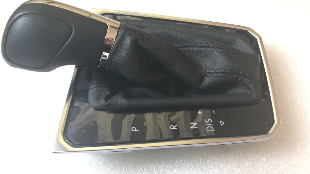 Black stitch DSG Шестерни ручка переключения с защитой от пыли кожи черный стежка или Красный стежка Шестерни Ручка переключения для V W PASSAT B8 3G1713203B - Название цвета: Black stitch