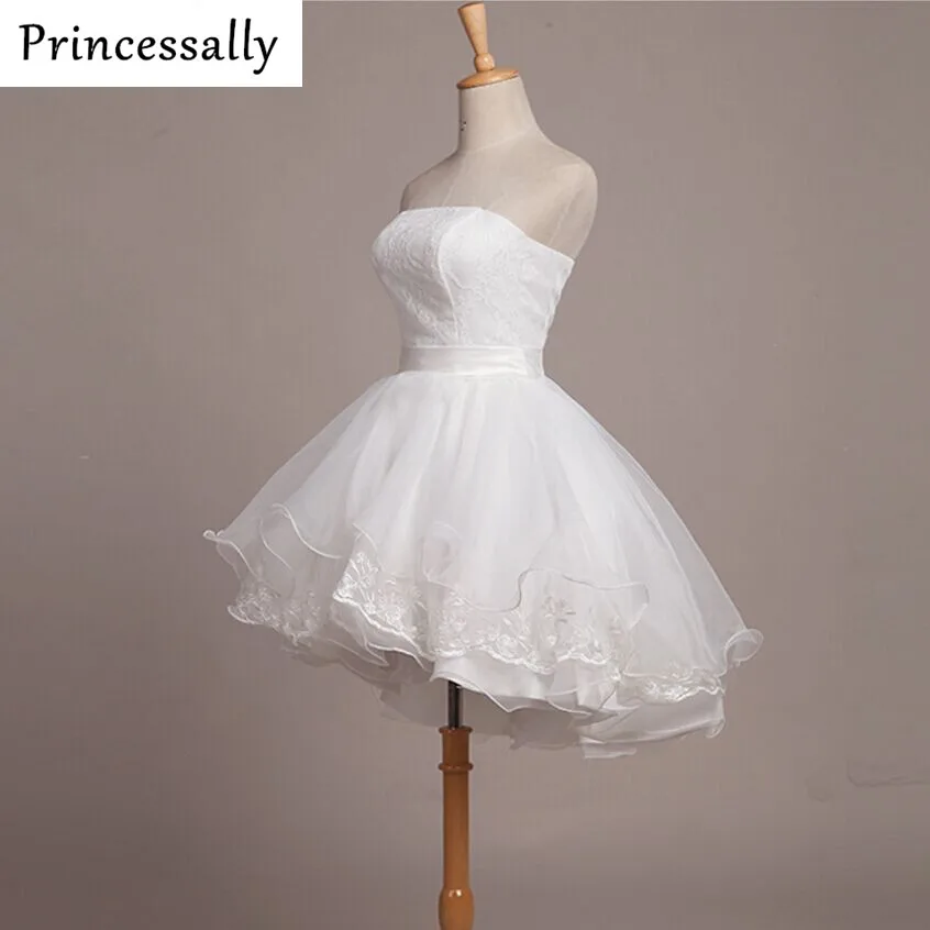 Роскошное короткое Кружевное Свадебное платье Милое невесты с высокой и низкой