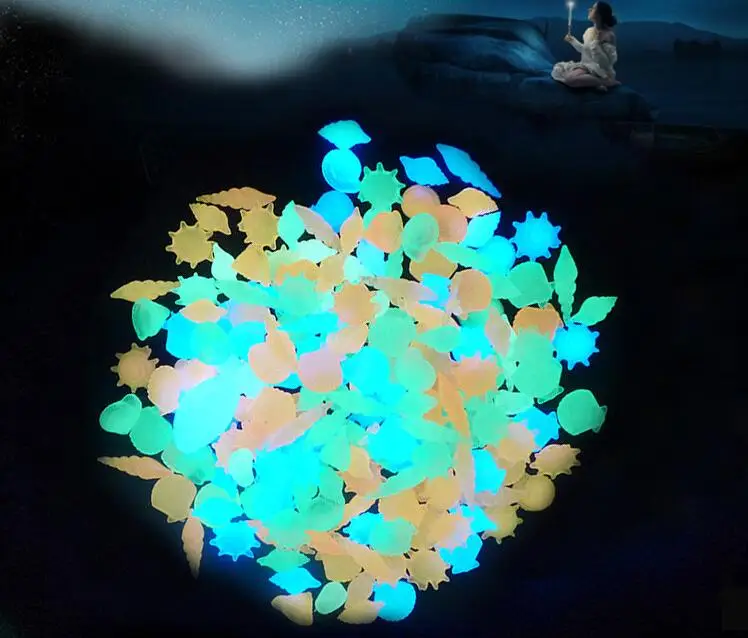 10 шт./пакет световой галечные камни светится в темноте для аквариумных принадлежностей садок для рыбы сад фонтан воды Свадебные украшения