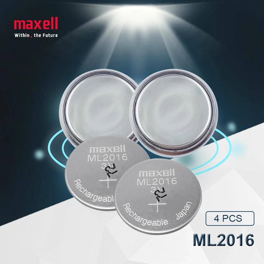 4 шт. Maxell Оригинал ML2016 ML 2016 3v литий ионная аккумуляторная батарея для монет CMOS