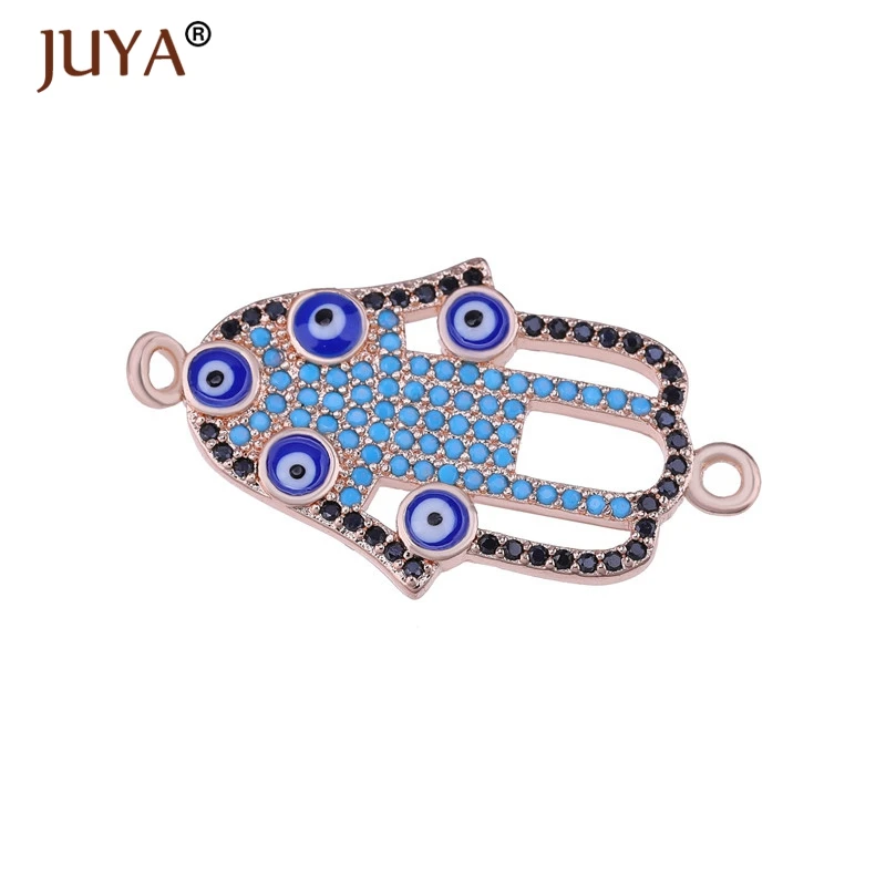 Jewelry Making Supplies Blue Evil Eyes Hamsa Fatima Hand Pendant Religious Vintage DIY Jewellery Findings Accessories Connector | Украшения