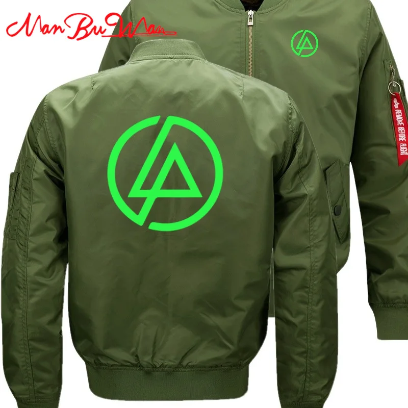 Унисекс Linkin Park световой бомбер летная куртка Куртка зимние утепленные на молнии