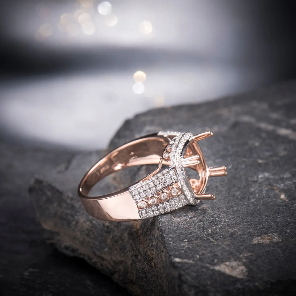 Кольцо LOVERJEWELRY из розового золота 18 карат с инкрустацией натурального бриллианта