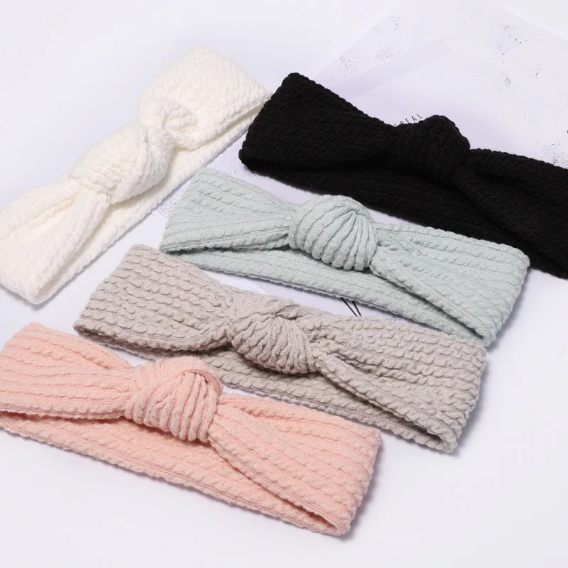 

1 шт., новинка 2018, женская простая вязаная повязка на голову, тюрбан для девочек, узелковая эластичная лента для волос, аксессуары для волос