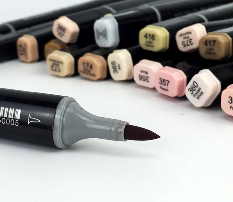 Finecolour EF102 двухголовая мягкая кисть профессиональный Эскиз Рисование Искусство Маркеры Ручка для офиса школьные принадлежности Многофункциональный