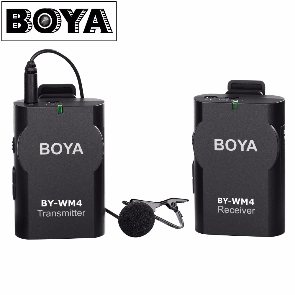 Беспроводная микрофонная система BOYA BY-WM4 для Canon Nikon Sony Panasonic DSLR видеокамеры iphone