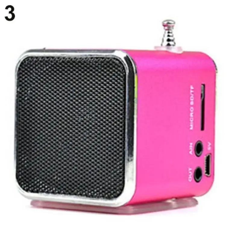 rose red TD-V26 мини-динамик портативный MP3 музыкальный плеер с ЖК-поддержкой fm-радио Micro TF SD Стерео Громкий динамик для ноутбуков мобильных телефонов - Цвет: rose red