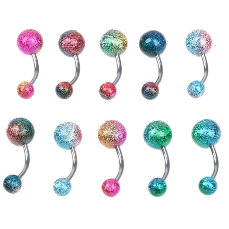 7/10/20PCS Colorful Stainless Steel Belly Button Rings Navel Piercing Ear Earring Piercings Body Jewelry | Украшения и аксессуары