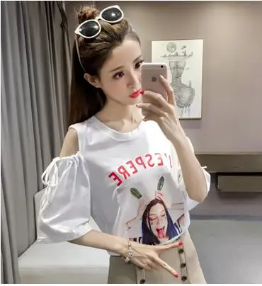 В Новинка 2017 г. хан издание печатается аватары Off The Shoulder футболки свободную