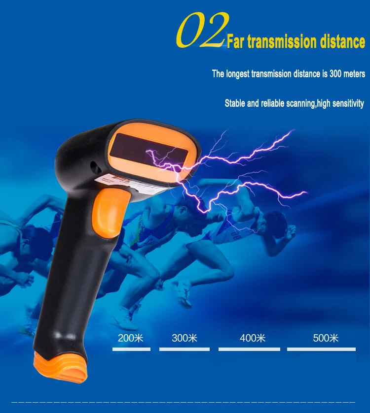 NETUM S6 беспроводной сканер штрих кода 2000 мАч считыватель 2 4G до 50m лазерный