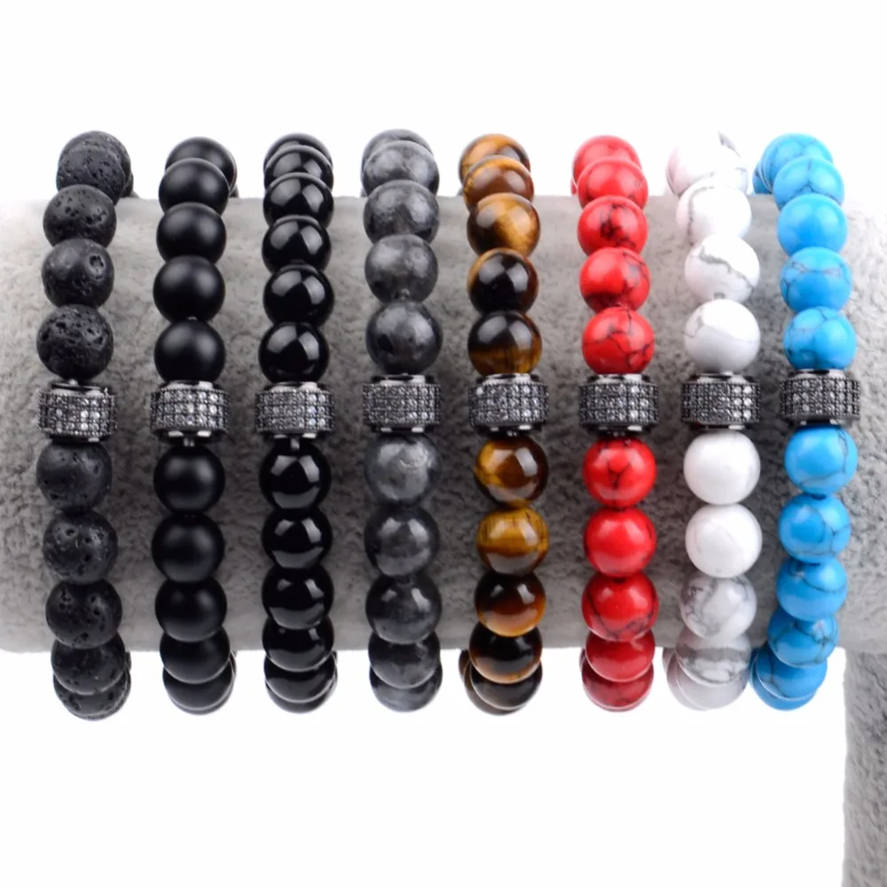 Женские браслеты из натурального камня Лава Howlite лабрадорит бисерные для мужчин