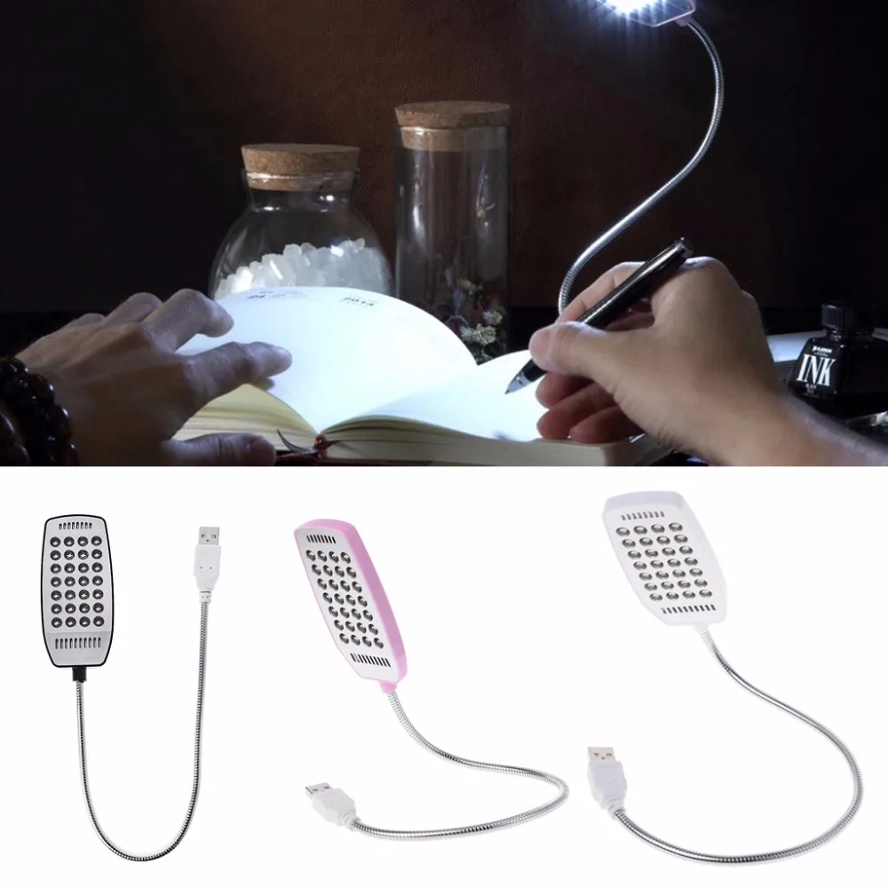 28 LED USB Мини Гибкий Свет ноутбук Настольный ПК стол Чтение с кнопкой|Ночники| |