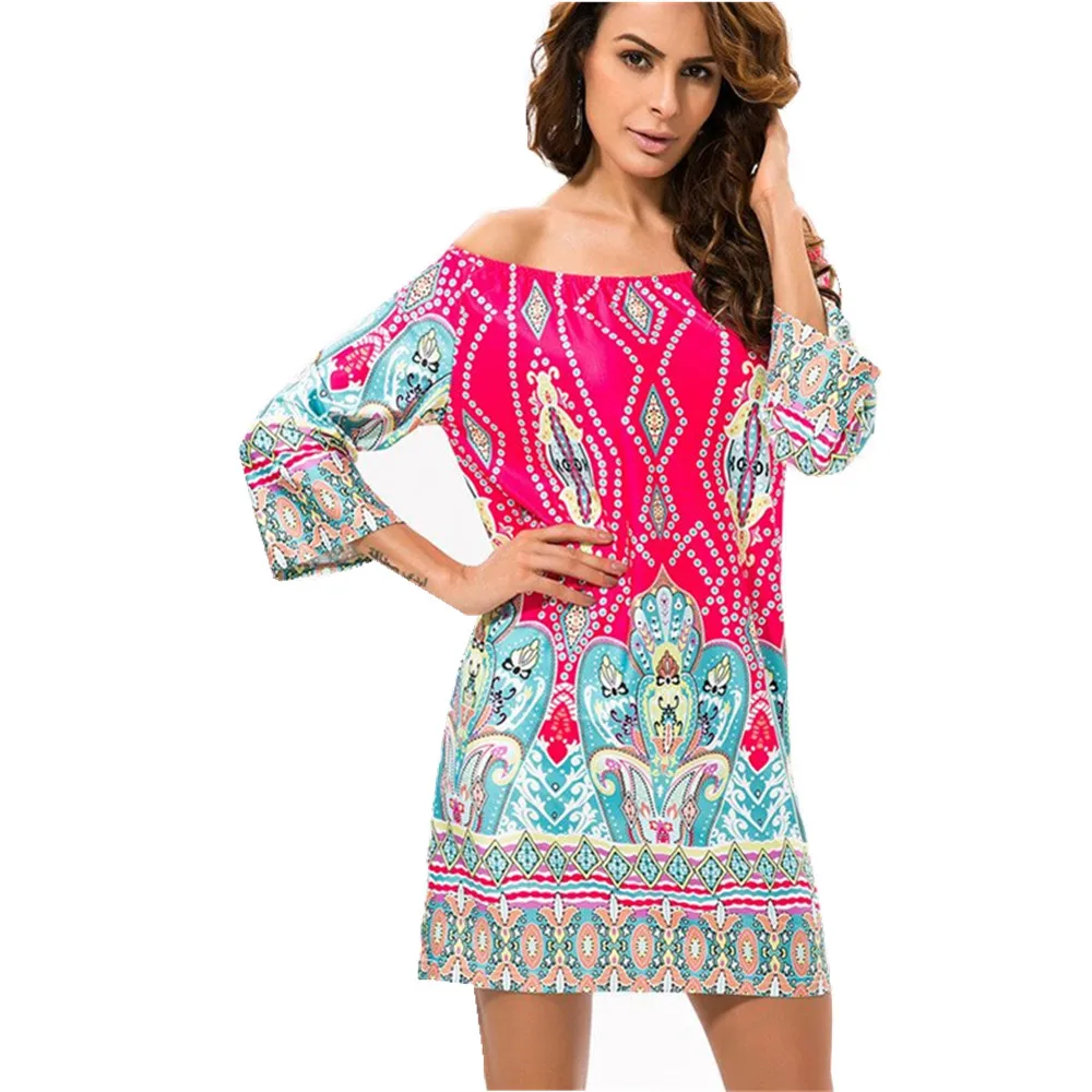 Модное платье в европейском стиле женская одежда с цветочным принтом