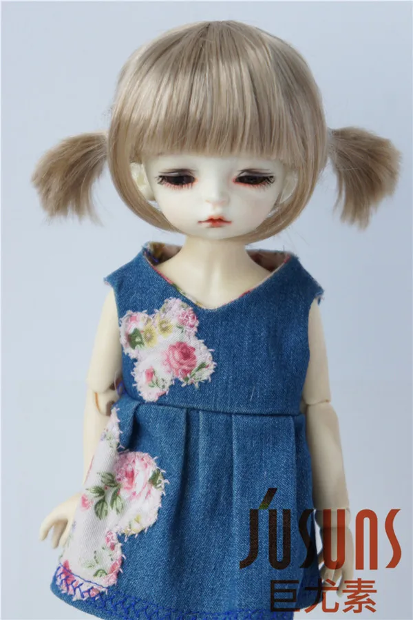 JD387 1/12 1/8 1/6 милый два пони BJD синтетический мохеровый парик Размер 3 4 дюйма 5 6