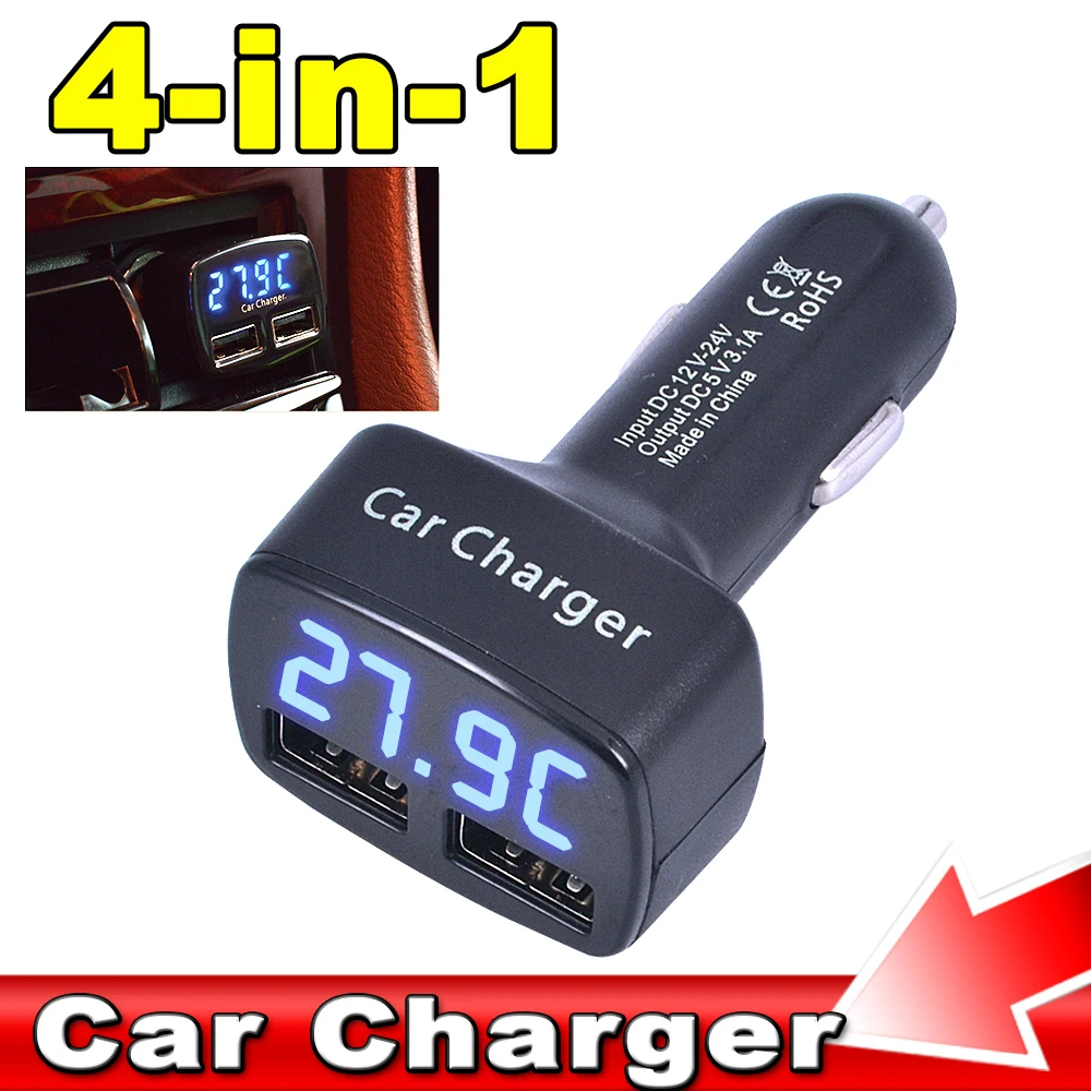 Автомобильное зарядное устройство kebidu 4 в 1 5 В 3 а с двумя USB портами|Зарядные