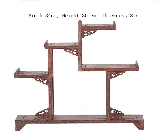 

Exquisite Chinese Decoratable Classical Handmade Wenge Wooden Display Stand Shelf No.3