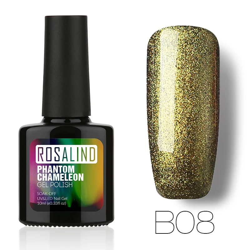 B08 ROSALIND стойкий 3D красочный фантомный лак для ногтей УФ Гель-лак для ногтей Блестящий эмаль для ногтей Блестящий Блеск Гель - Цвет: B08