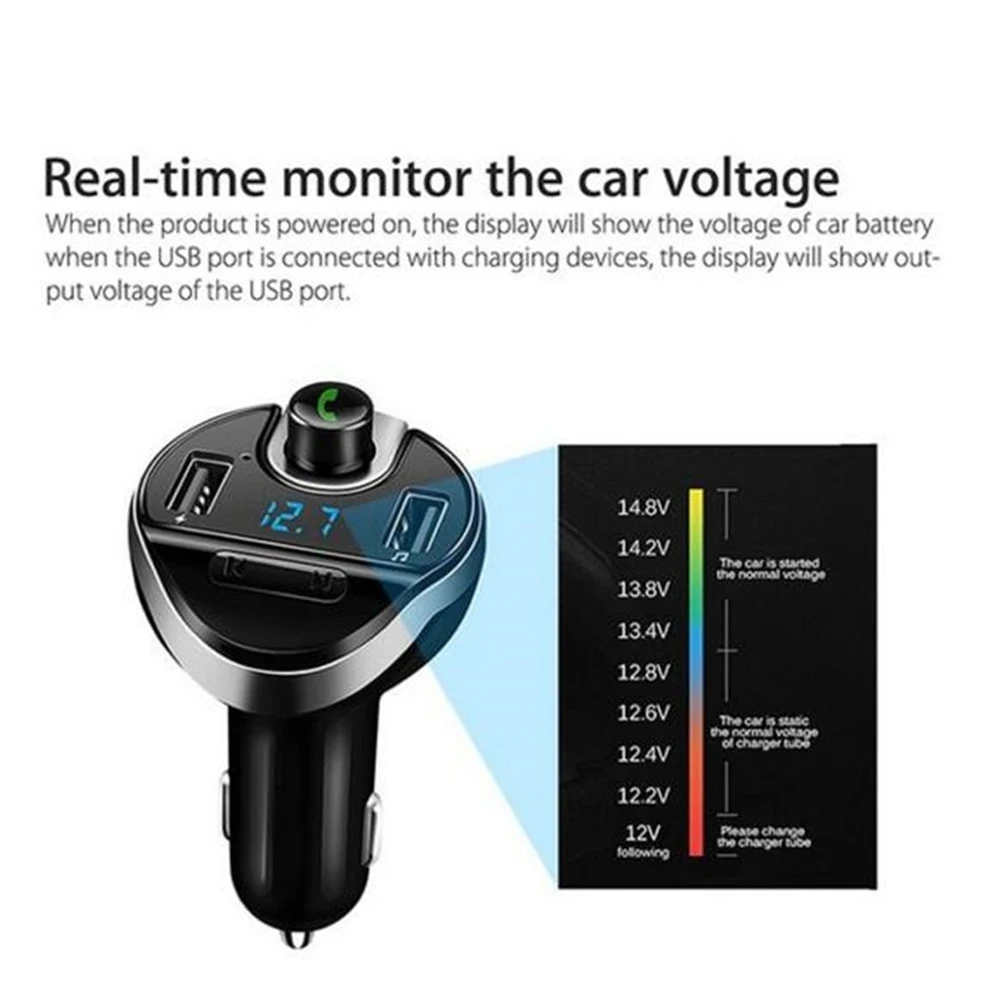 Двойной USB зарядное устройство Bluetooth беспроводной Автомобильный mp3 плеер Hands Free Комплект FM модулятор TF карта музыкальный аудио приемник передатчик