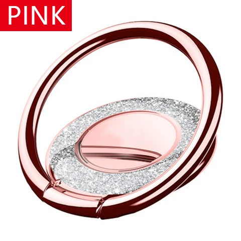 Rose pink Женское кольцо-держатель для телефона на палец для iphone, samsung, xiaomi mi8, яркий кристалл, 360 градусов, Универсальная металлическая Магнитная подставка - Цвет: Rose pink
