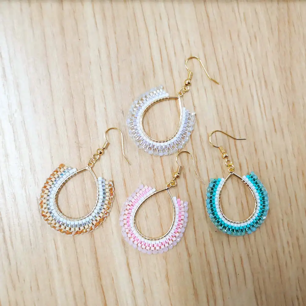 Женские серьги кольца Go2boho богемные сережки Миюки ювелирные изделия ручной