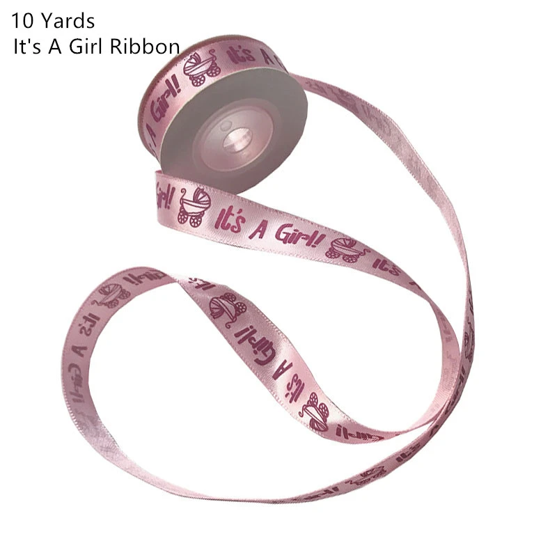 10yards girl ribbon Baby Shower баннер его мальчик/девушка воздушный шар "Конфетти" Детские Пол раскрыть День рождения украшения подарок для детей вечерние Декор поставки - Цвет: 10yards girl ribbon