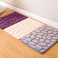 new comfortable gray cobblestone welome door mat flannel toilet bath mats anti slip bathroom carpets abrupt massage kitchen rugs