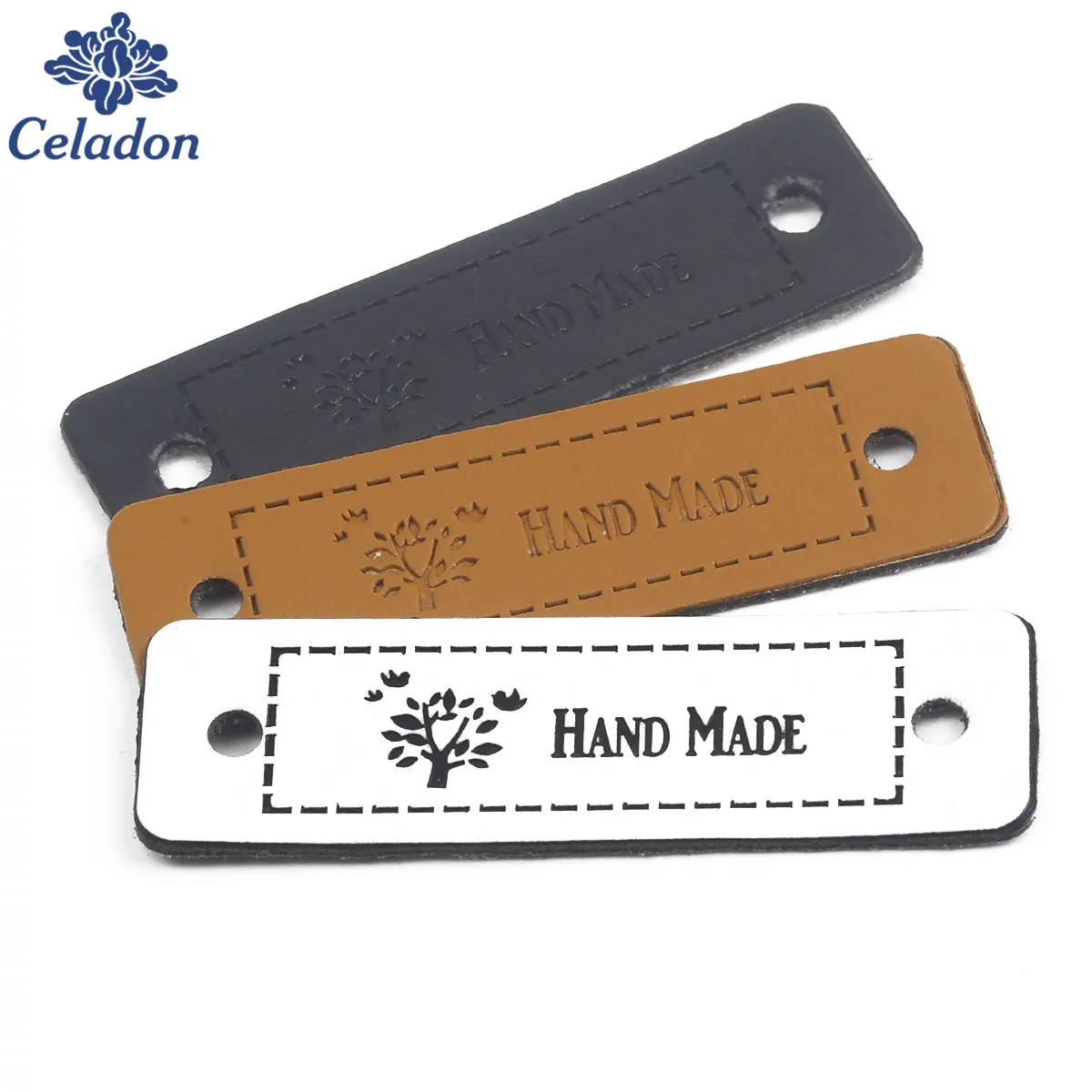 12 шт./лот натуральное дерево ручной работы кожаные этикетки для подарки бирки