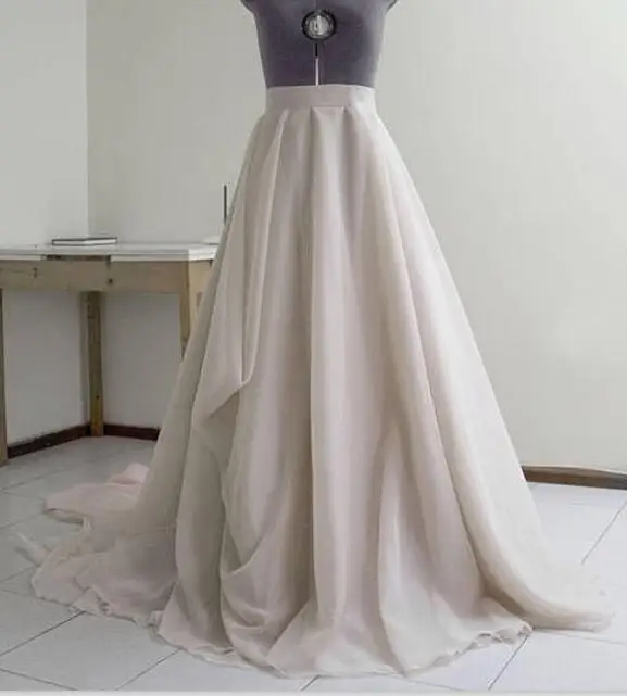 Haute Couture Румяна Свадебные Юбка со шлейфом индивидуальный заказ Обнаженная драпированные Свадебная юбка бальное платье слоистых длинная юбка для банкетов - Цвет: Розовый