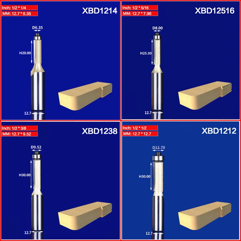 1/4 &quot1/2" хвостовик сливная отделка фреза Набор бит для дерева обрезные фрезы с