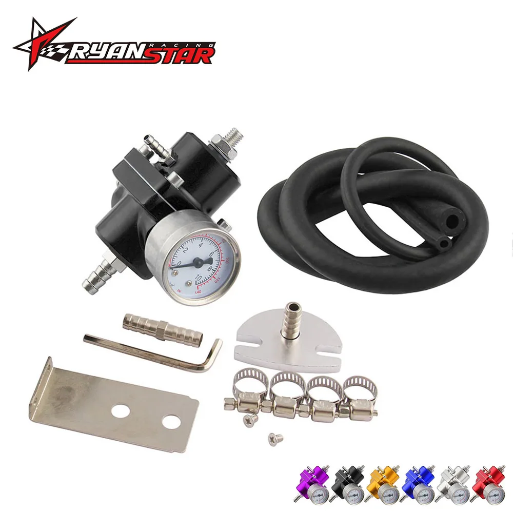 Регулируемый топлива Давление FPR 0 140 фунтов/кв. дюйм маслоуказателя + шланг