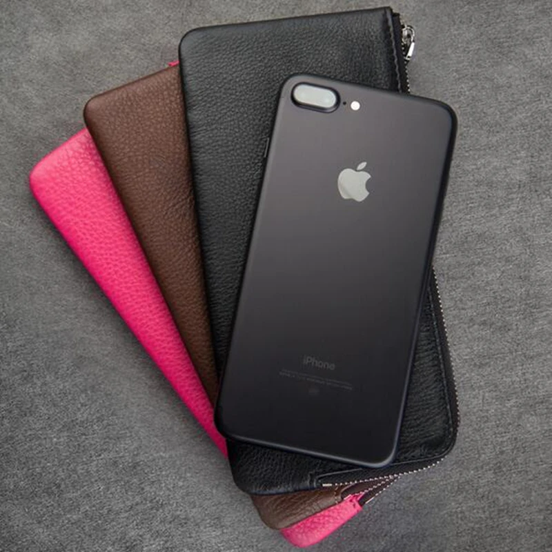 

QIALINO 2016 Wallet Case for iphone 7 & iPhone 7 plus Handmade Genuine Leather Cover for iPhone 6s slots for cards 4.7/5.5 inch