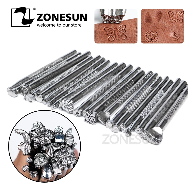 ZONESUN DIY Инструменты для резьбы по коже ручной работы литье под давлением наборы
