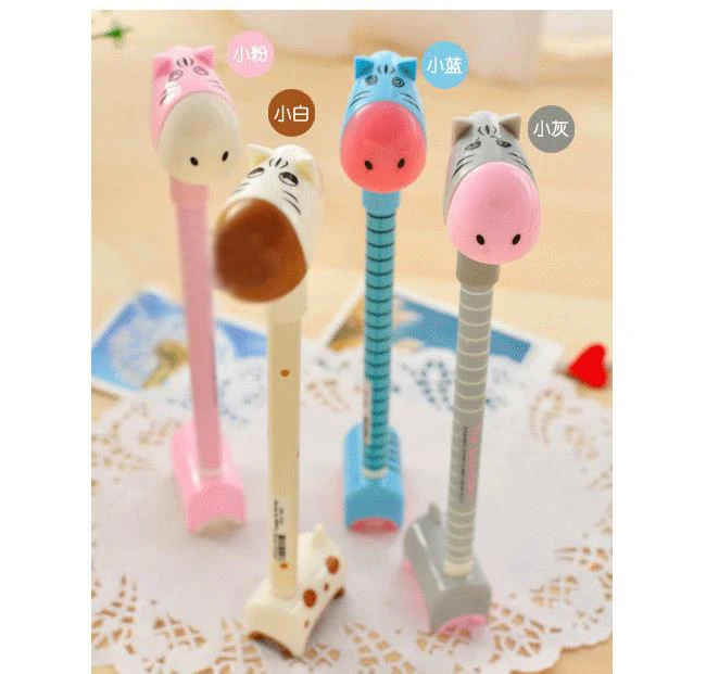 4 шт./упак. новые милые шариковые ручки с бегемотом пластиковые Kawaii канцелярские