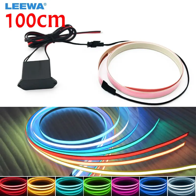 FEELDO 30 комплектов 100 см * 14 мм 1 м Электролюминесцентная лента EL провод полоса холодного света Автомобильный окружающий свет DC 12V 10 видов цветов # CA4468