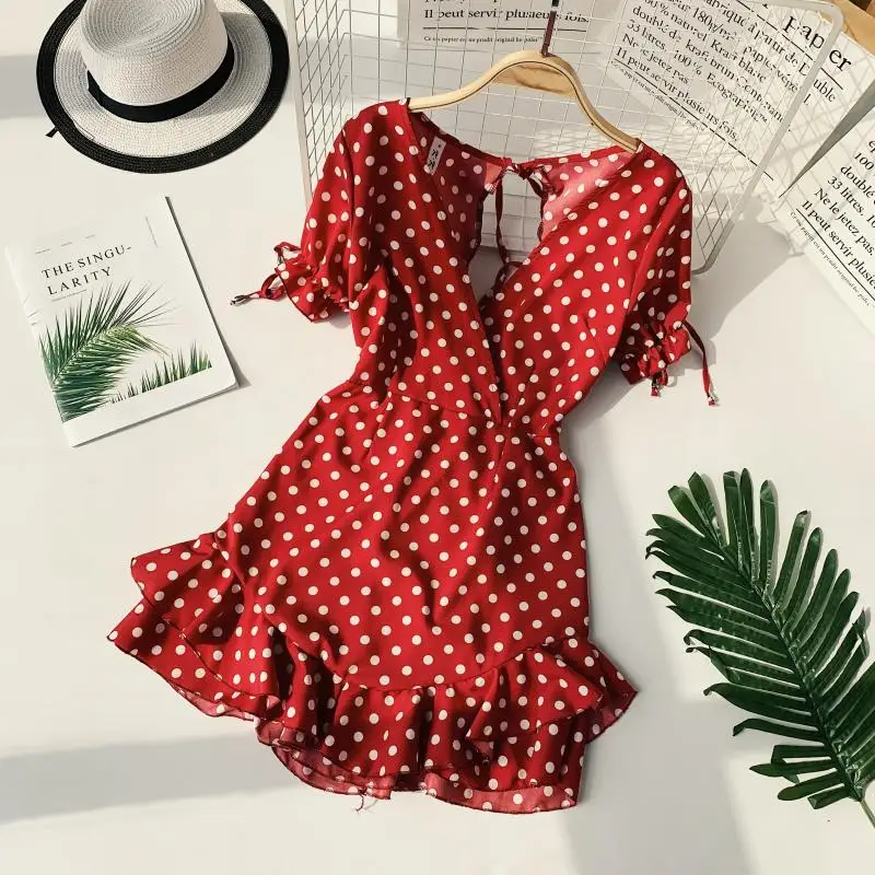 Женское платье с V-образным вырезом ALPHALMODA Seashore | Женская одежда