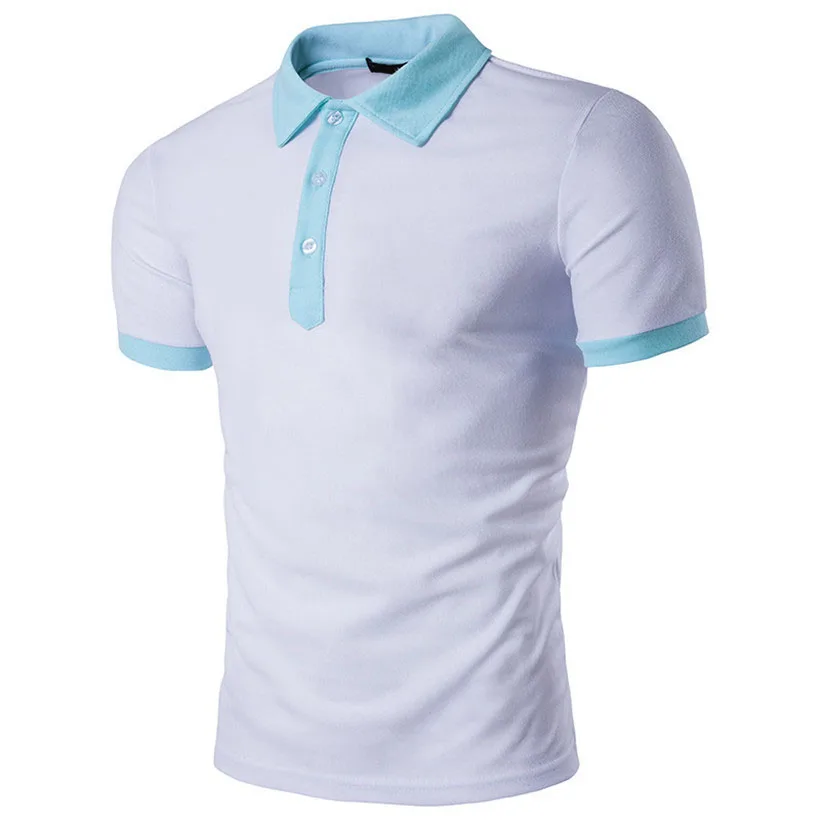 

New Men Polo Shirt High Quality man polo shirt short sleeve Summer Mens casual polo Shirts Splicing neckline poloshirt male