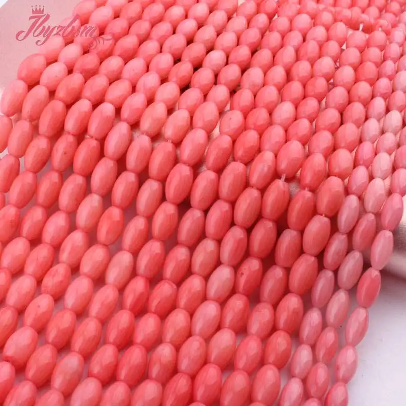 5x8 3x6mm Smooth Oval Pink Coral Beads Natural Stone Loose For DIY Women Necklace Bracelets Earring Jewelry Making 15&quot | Украшения и