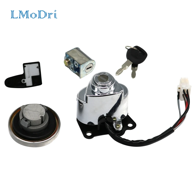 

LMoDri Motorcycle Ignition Key Switch Fuel Gas Cap Lock Key For Honda VT250 Magna250 VT600 Shadow 400 75 Lockset