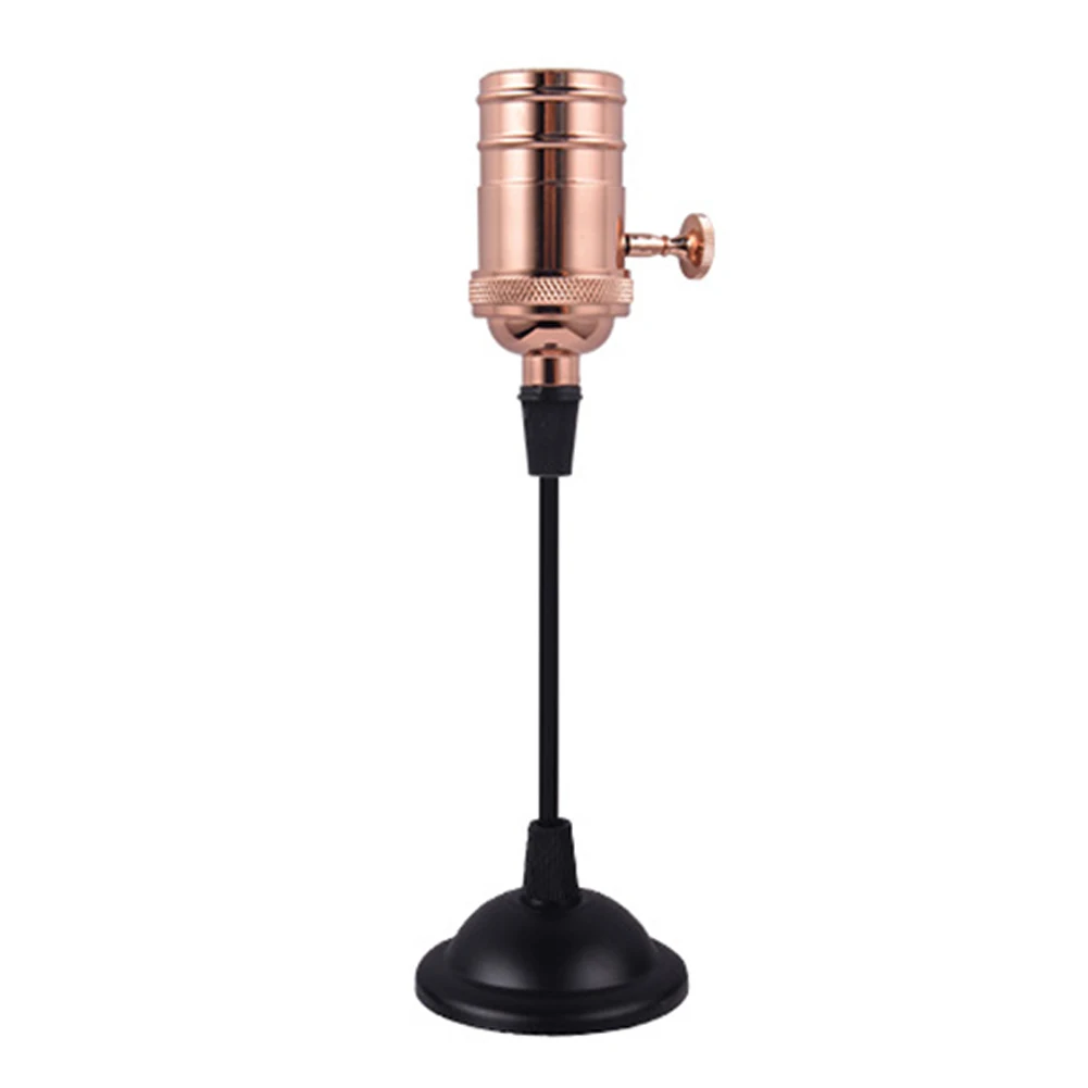 Rose Gold E27 E26 ретро-переключатель патрон лампы бар безопасный светильник база дома Висячие винтажные лампы накаливания винт алюминиевый чехол - Цвет: Rose Gold