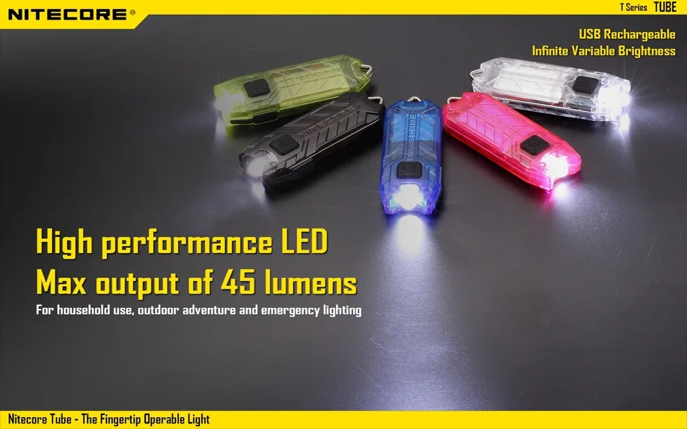 

Новинка 2015 Nitecore T Series Tube 45 Люмен USB Перезаряжаемый брелок для ключей в подарок, бесплатная доставка