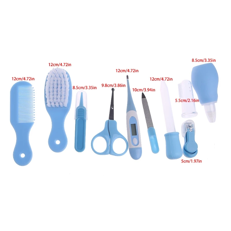 

10pcs/Set Baby Care Products Newborn Baby Kids Nail Hair Health Care Thermometer Grooming Brush Kit