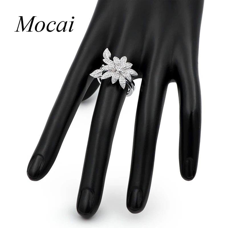 Женское кольцо с большим цветком Mocai рождественское из розового золота